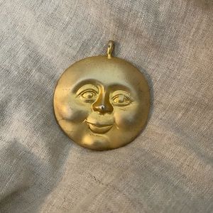 Vintage Gold Face Pendant